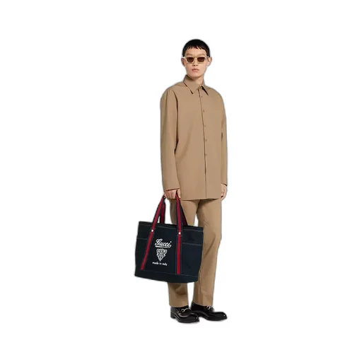 Printed Canvas Large Tote Bag