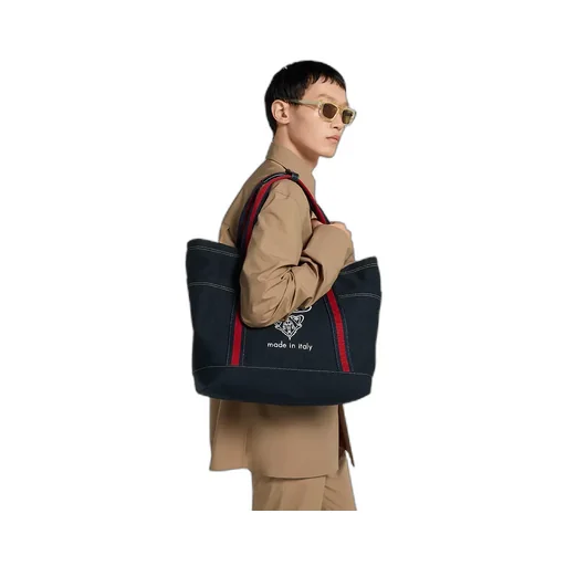 Printed Canvas Large Tote Bag
