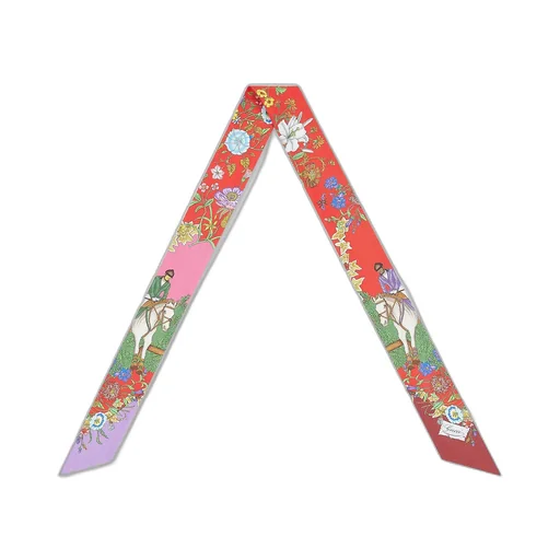 Allover Floral Print Silk Ribbon
