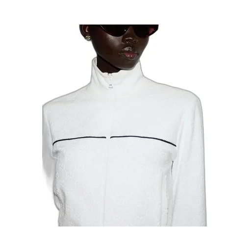 Gg Terrycloth Cotton Zip Sweatshirt