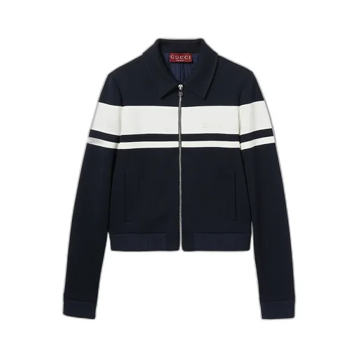 Cotton Jersey Jacket With Embroidery