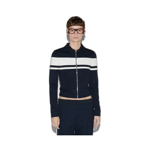 Cotton Jersey Jacket With Embroidery