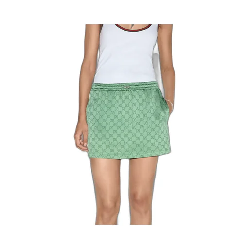 Gg Satin Mini Skirt