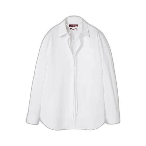 Cotton Poplin Shirt With Gucci Logo