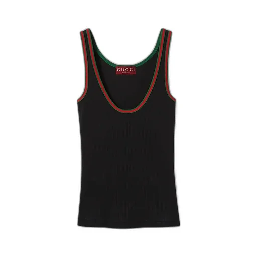 Cotton Rib Tank Top With Web