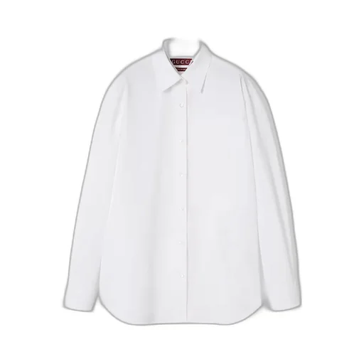 Cotton Poplin Shirt With Gucci Logo
