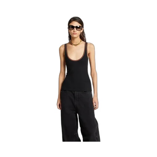 Cotton Rib Tank Top With Web