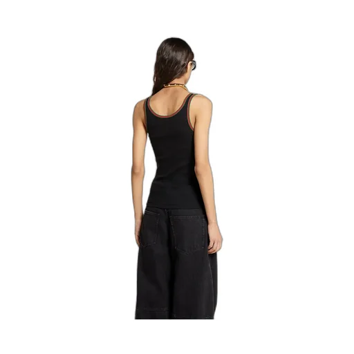 Cotton Rib Tank Top With Web
