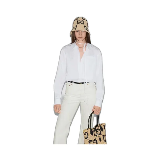 Cotton Poplin Shirt With Gucci Logo