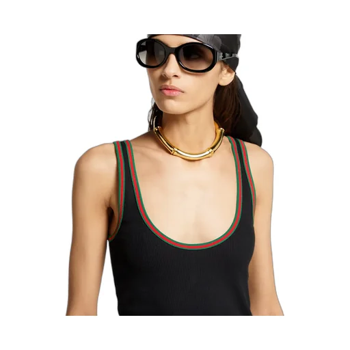 Cotton Rib Tank Top With Web