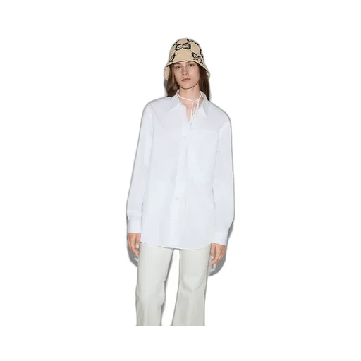 Cotton Poplin Shirt With Gucci Logo