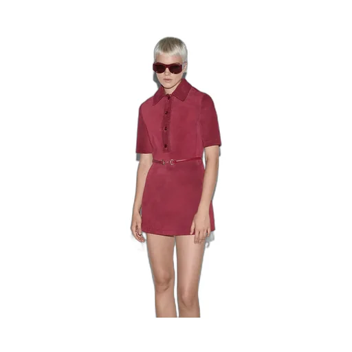 Suede Dress With Detachable Belt