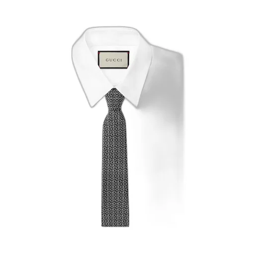 Horsebit Silk Jacquard Tie