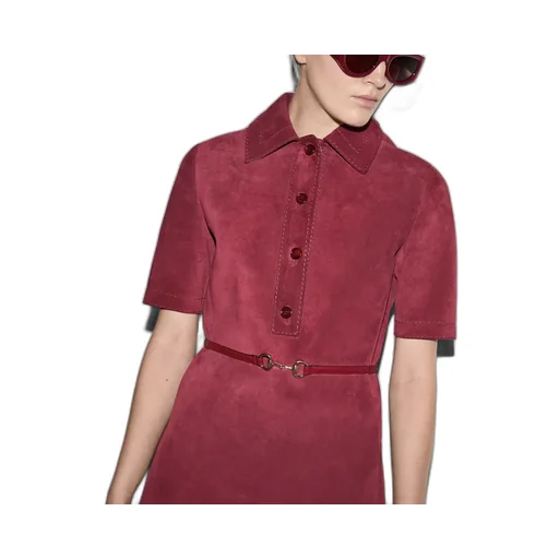 Suede Dress With Detachable Belt