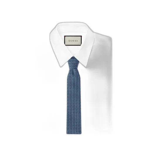 Horsebit Silk Jacquard Tie