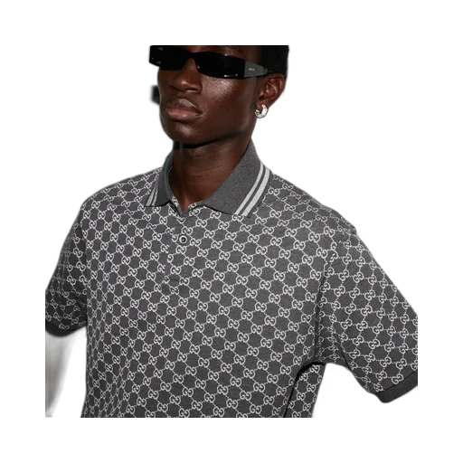 Gg Cotton Lamé Jacquard Polo Shirt