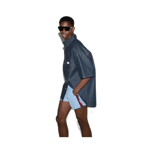 Printed Poplin Tech Swim Shorts