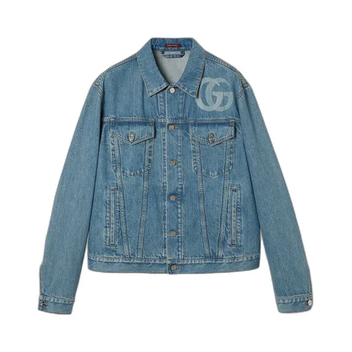 Lasered Double G Denim Jacket
