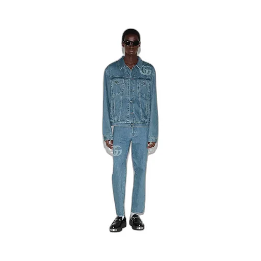 Lasered Double G Denim Jacket
