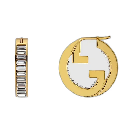 Gucci Blondie Crystal Hoop Earrings
