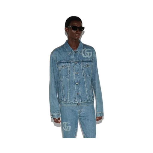 Lasered Double G Denim Jacket