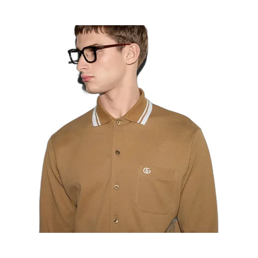 Cotton Piquet Polo Shirt With Embroidery