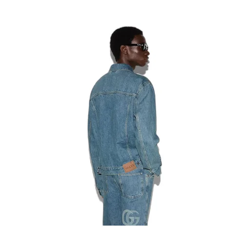 Lasered Double G Denim Jacket
