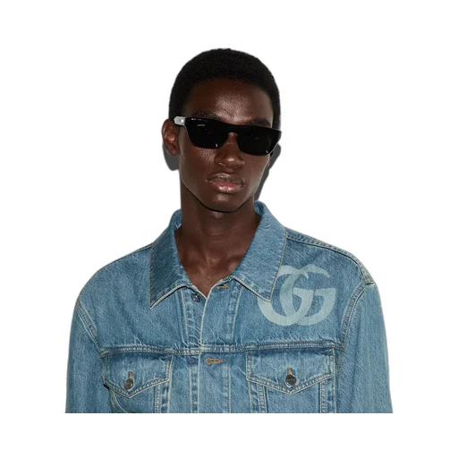 Lasered Double G Denim Jacket