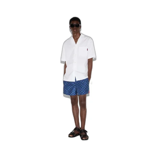 Printed Poplin Tech Swim Shorts