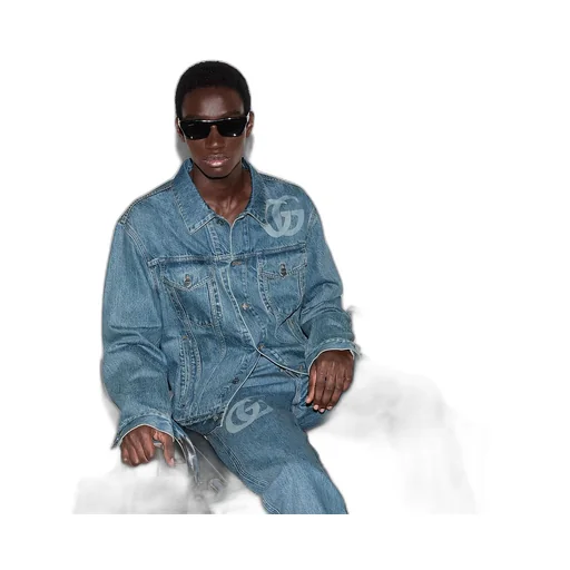 Lasered Double G Denim Jacket