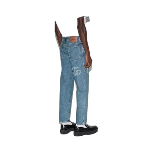 Lasered Double G Denim Trouser