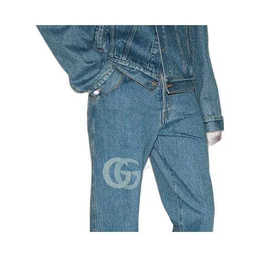 Lasered Double G Denim Trouser