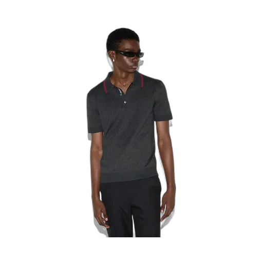 Silk Cotton Polo Shirt With Web