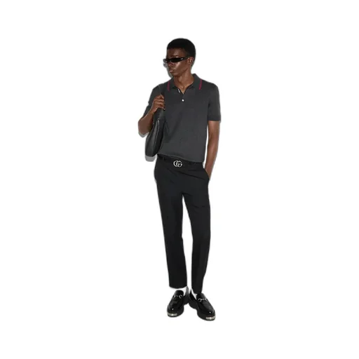 Silk Cotton Polo Shirt With Web