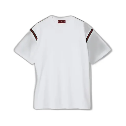 Cotton Jersey T-Shirt With Web