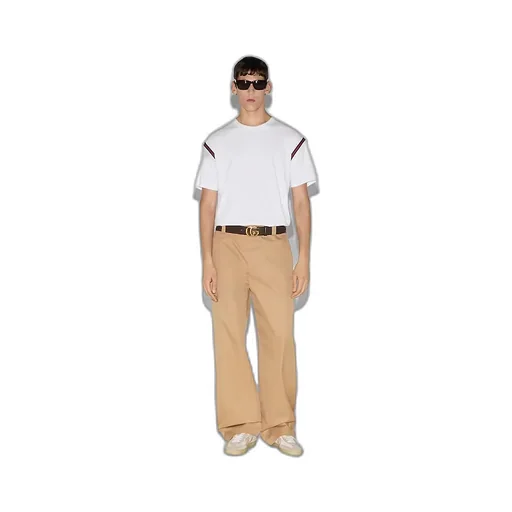 Cotton Jersey T-Shirt With Web