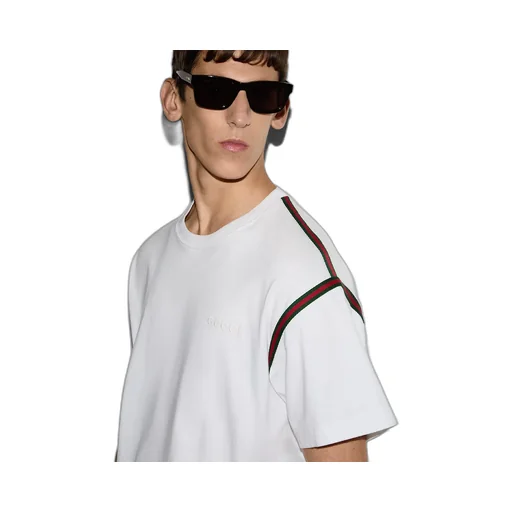Cotton Jersey T-Shirt With Web