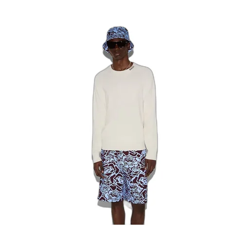 Silk Cotton Jumper With Intarsia