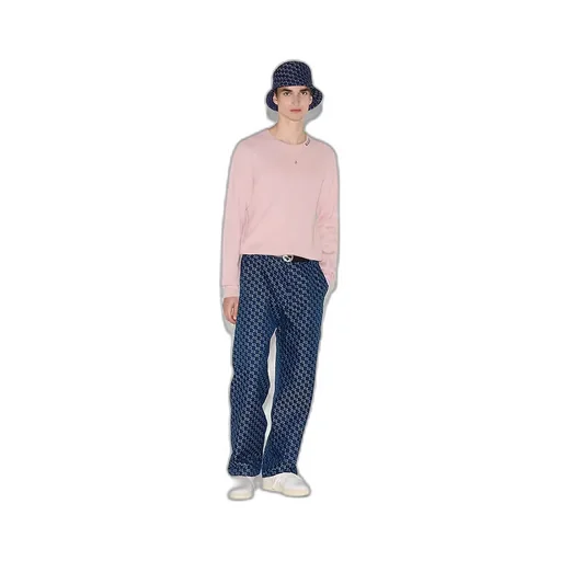 Silk Cotton Jumper With Intarsia
