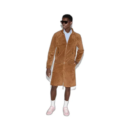 Embossed Gg Suede Bomber Jacket