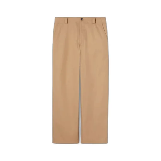 Compact Cotton Twill Trousers With Web