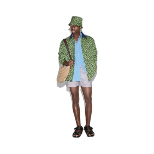 Embossed Soft Nappa Leather Shorts