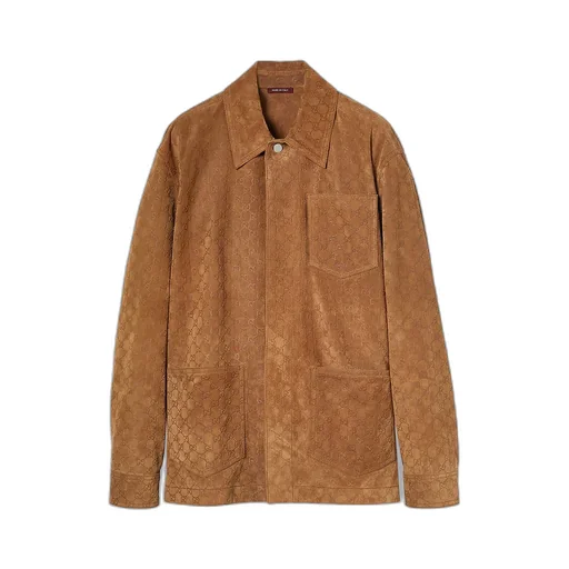 Embossed Gg Suede Jacket