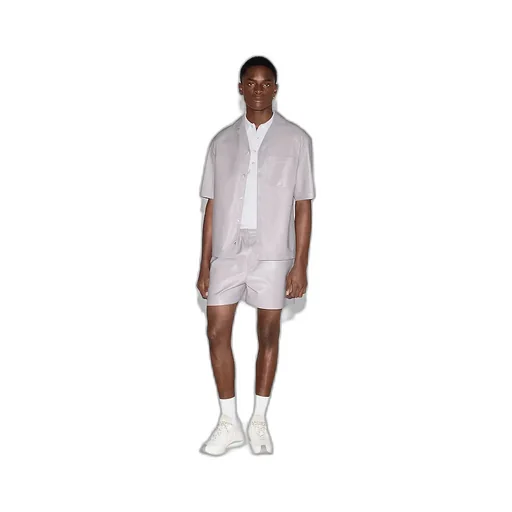 Embossed Soft Nappa Leather Shirt