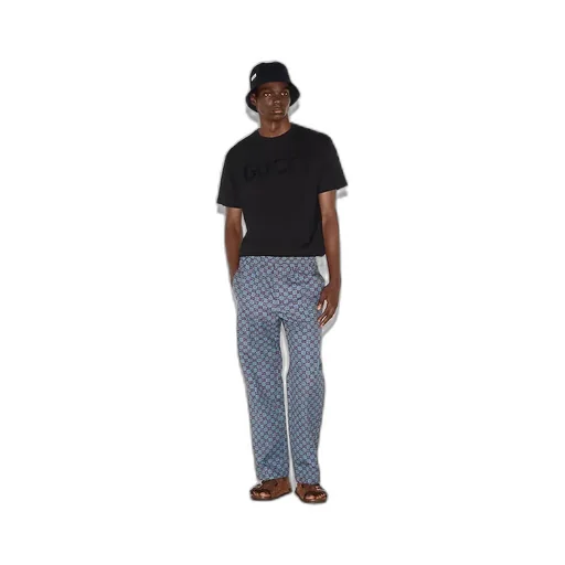 Gg Pied-De-Poule Wool Leisure Trousers