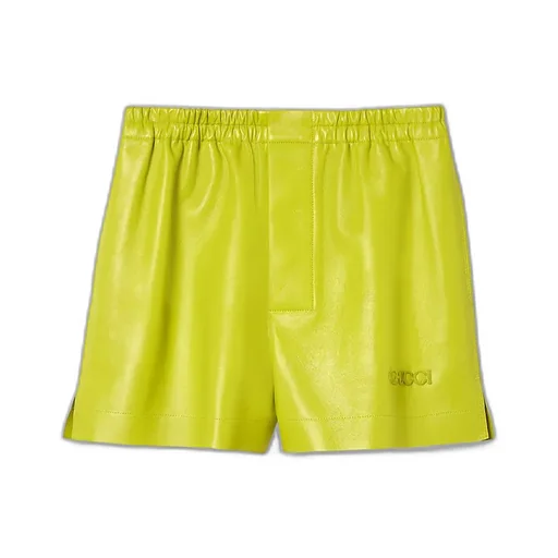 Embossed Leather And Knit Shorts