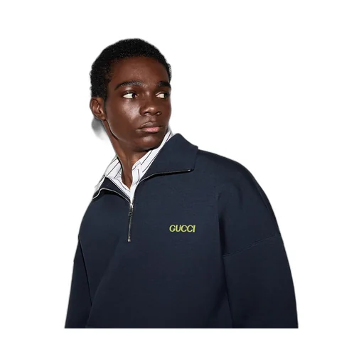 Jersey Half-Zip Jacket With Patch