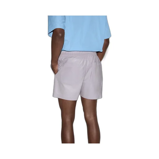 Embossed Soft Nappa Leather Shorts