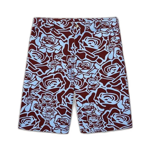 Printed Cotton Gabardine Shorts