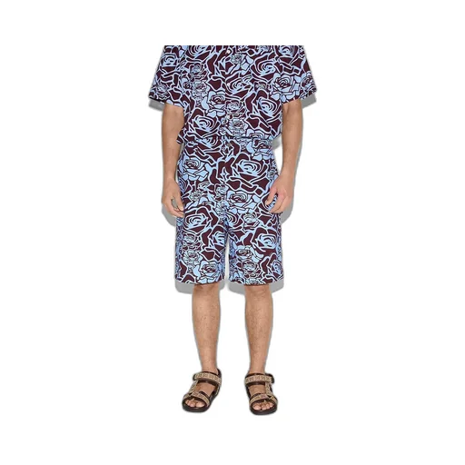Printed Cotton Gabardine Shorts